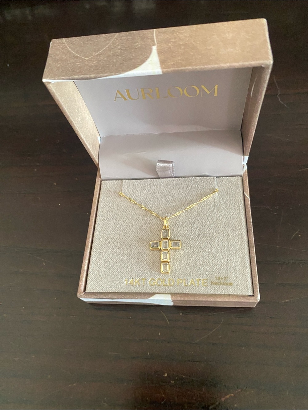 14k Gold Plated Cross Pendant Necklace - Gold